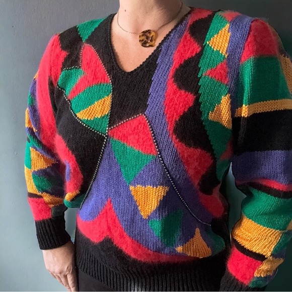 Vintage Wool blend Large Holiday sweater - Picture 4 of 15